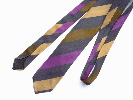Schmale Krawatte mit Blockstreifen – Vintage 50er… - image 2