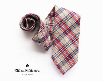 Silk Tie with Woven Check Pattern - Vintage