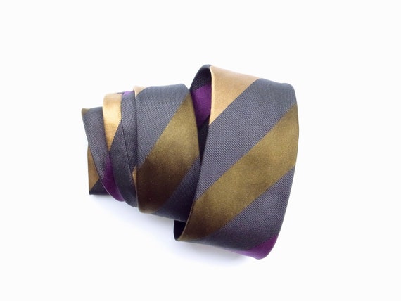 Schmale Krawatte mit Blockstreifen – Vintage 50er… - image 5