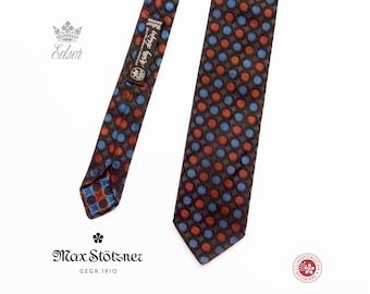 Dunkle Vintage-Krawatte mit Punkten – Edsor-Kronen – 50er Jahre