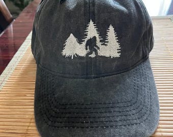 Verstellbare Bigfoot-Baseballmütze, Schwarz, Weich