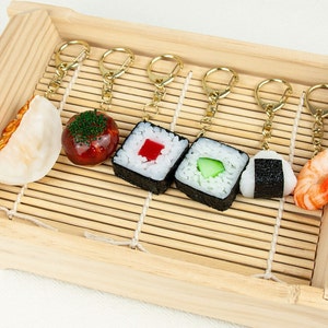 Portachiavi con cibo finto giapponese / Ciondolo per borsa con cibo in miniatura / Portachiavi con cibo realistico / Accessorio per cibo kawaii / Fatto a mano in Giappone