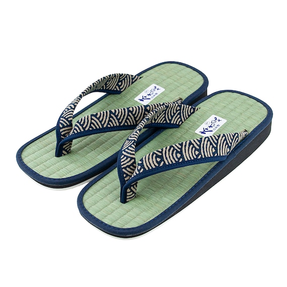 Japanese Sandals Tatami Seigaiha Rice Straw Vegetable Fibber Etsy UK