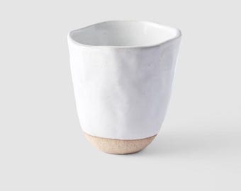 Handmade Asymmetrical Ceramic Coffee Mug | Japanese Wabi Sabi Tea Cup