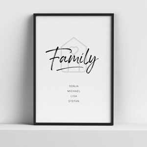 Famiglia [arte murale personalizzabile e stampabile, download digitale]