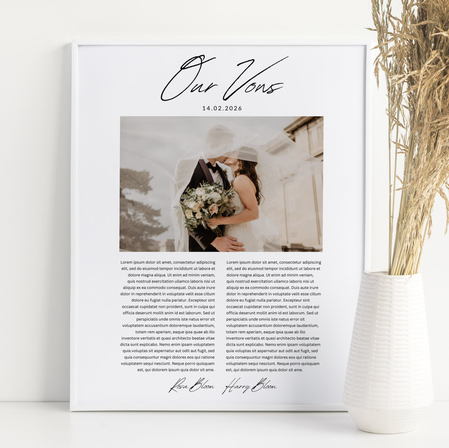 Custom Wedding Vows Print With Photo Personalized First - Etsy
