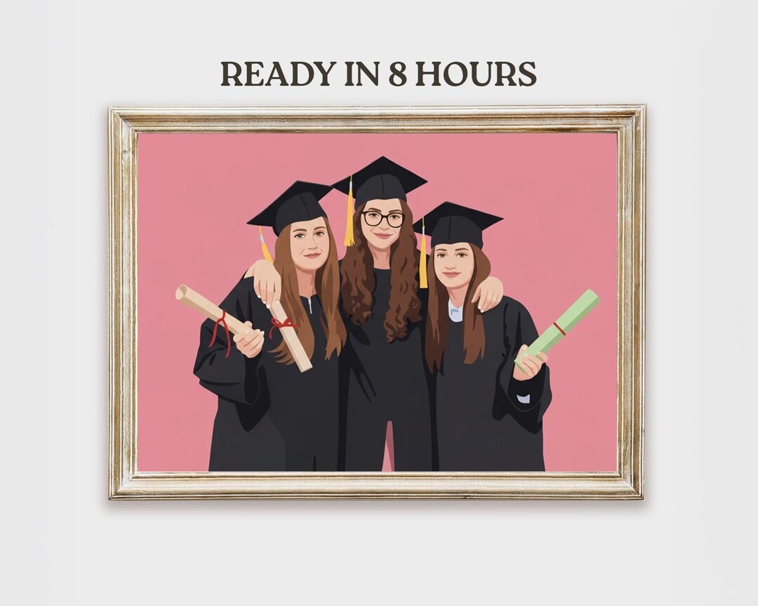 Custom Graduation Portrait: College High School Graduation ...