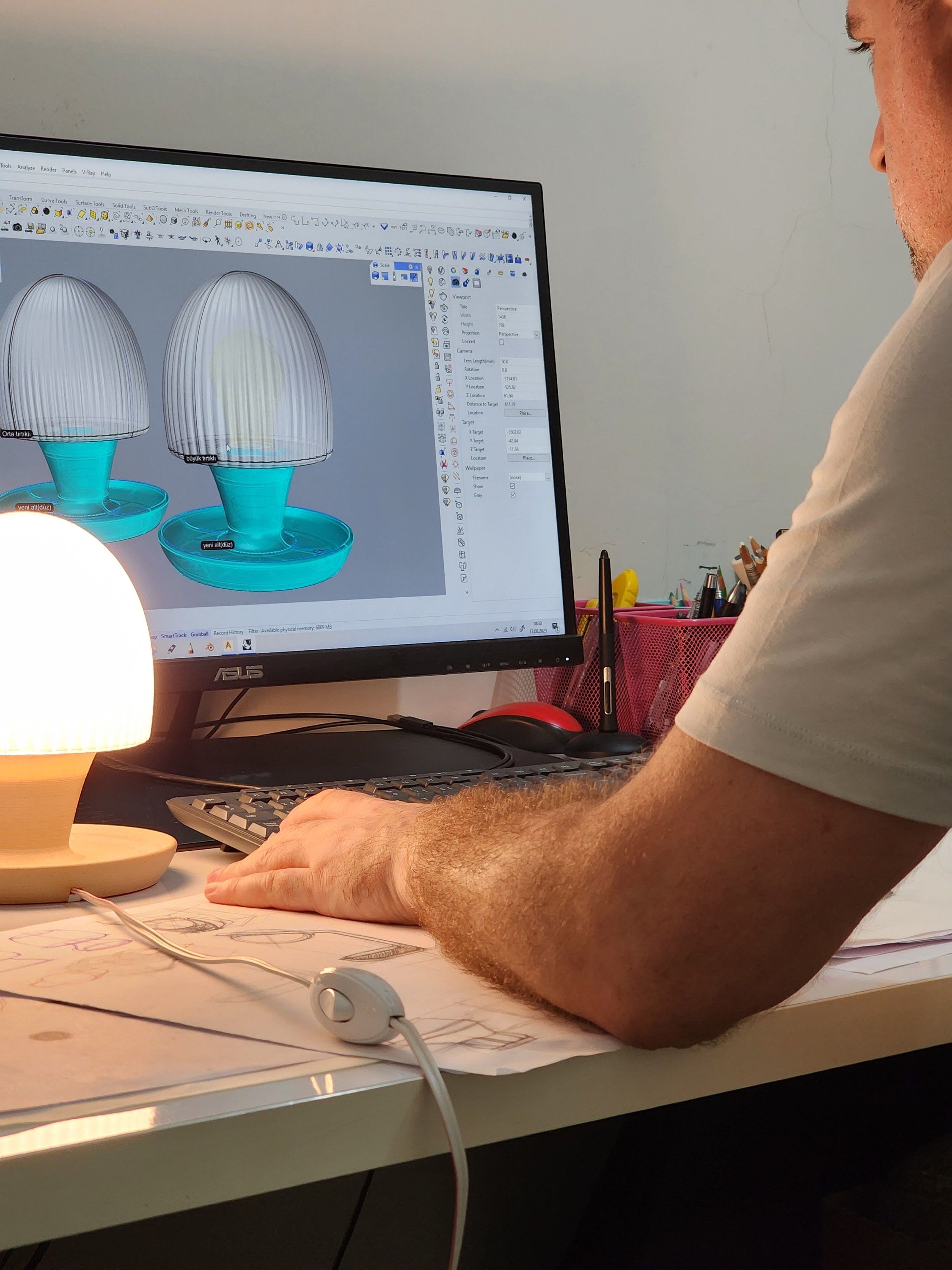 Modern Table Lamp, Minimalist Lighting, Glass Table Lamp, Ambient Light ...
