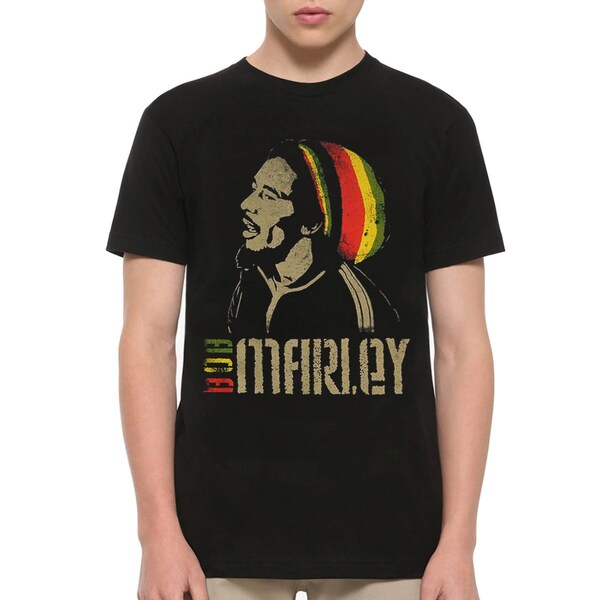BOB MARLEY Bob Marley Band T-shirt Band T Men's XL size cotton black type Vintage Second Hand