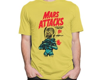 Mars Attacks Space Adventure T-Shirt / Men's Women's Sizes / 100% Cotton Tee (wra-124)