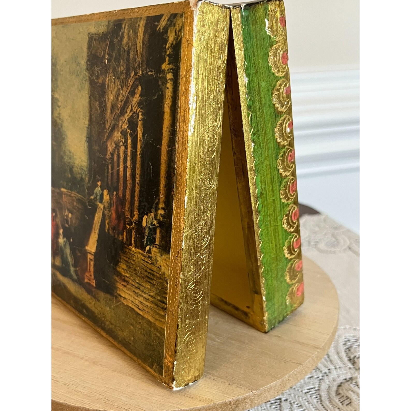Vintage Italian Carved, Gilded Box With Decoupage Francesco Guardi ...