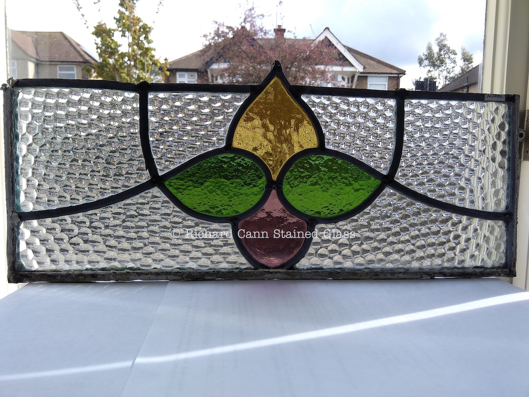 British Leaded Stained Glass Window Fragment Ornament or Etsy UK