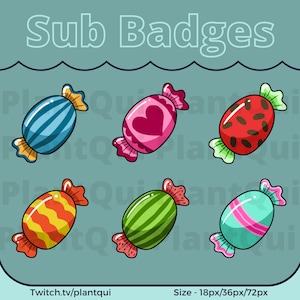 Sweets / Candy Twitch Sub Badges / Bit Badges / Channel Point Icons / For Twitch Streamers /