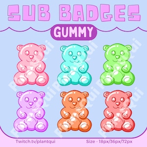 Gummy Bear Sub Badges / Bit Badges / Channel Point Icons / For Twitch / Streamers