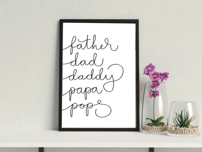 Father's Day Calligraphy Art Print, Gift for Dad (digital Download) - Etsy