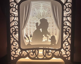 Papieren lamp "Beauty and the Beast"