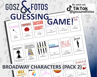 Gosz & Fotos Guessing Game - Broadway Characters (Pack 2)