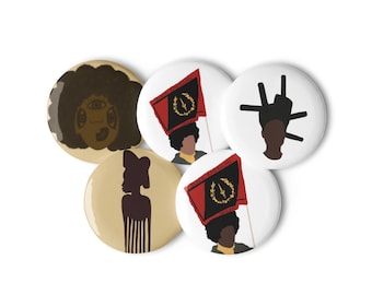 Black Heritage-spelden: set van 5 afrocentrische knopbadges