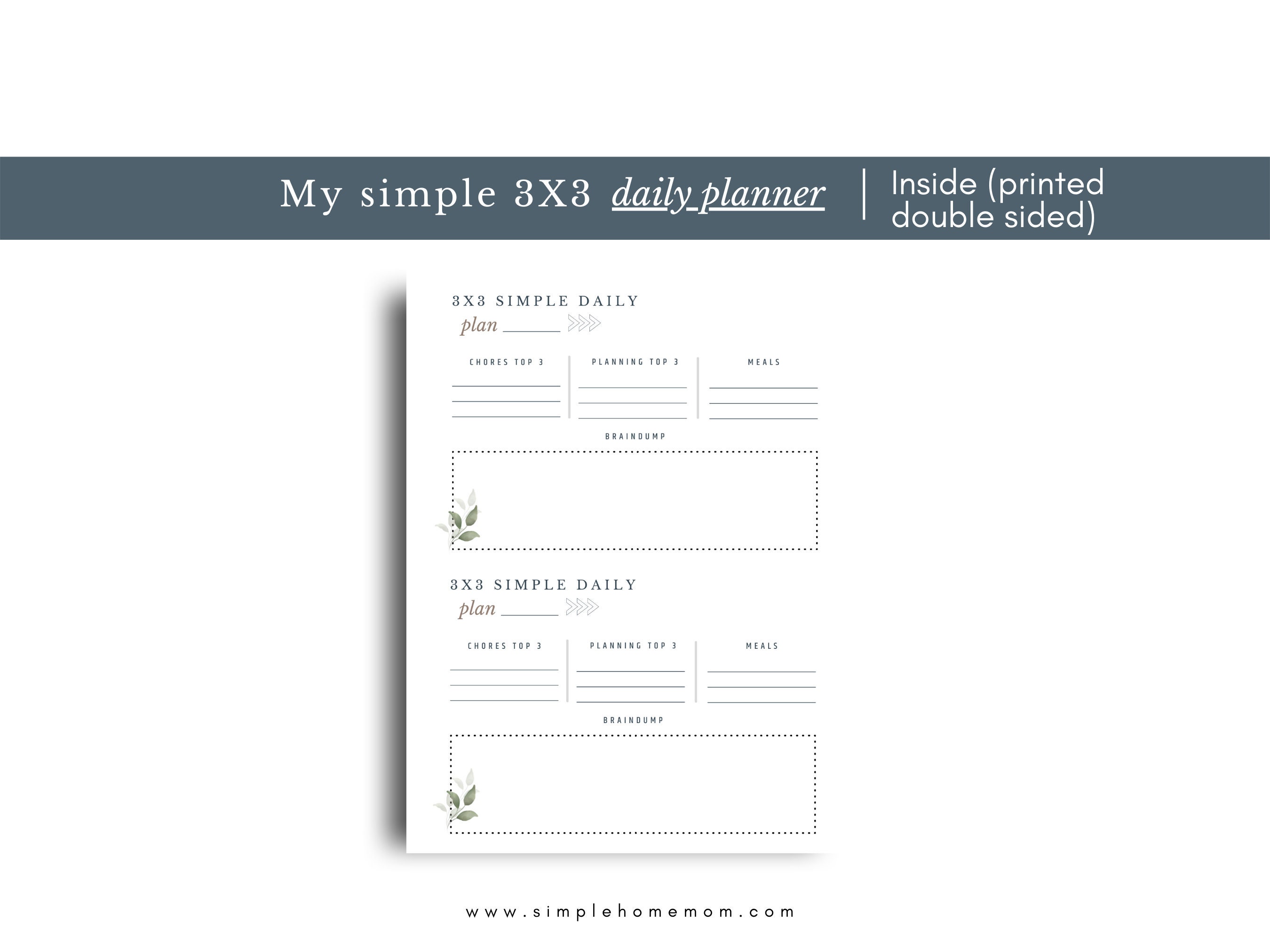 My Simple 3X3 Daily Planner Downloadable & Printable Letter - Etsy My Simple 3X3 Daily Planner Downloadable & Printable Letter - Etsy