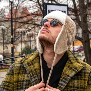 Warme Mütze im Aviator Stil mit Ohrenklappen, Wintermütze, Winter Skimütze für Herren, Winter Ohrenklappen Mütze, warme Mütze für Kinder Kinder, Geschenk für Ihn