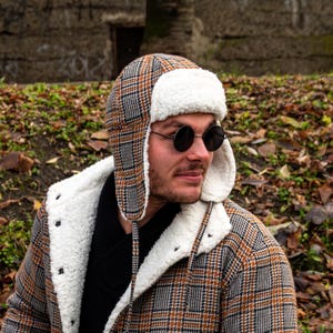 Bonnet aviateur en laine avec oreillettes : bonnet de ski d&#39;hiver