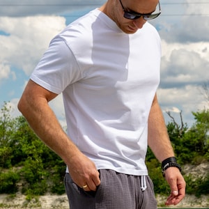 100% cotton Premium White men's T-shirt, Comfortable T-shirt