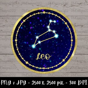 Leo, Astrology constellation art, astrology gifts, zodiac - PNG, JPG - printable digital download