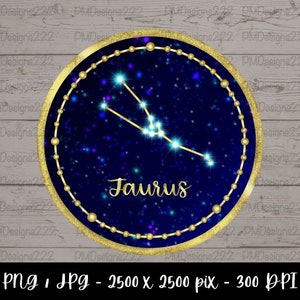 Taurus, Astrology constellation art, astrology gifts, zodiac - PNG, JPG - printable digital download