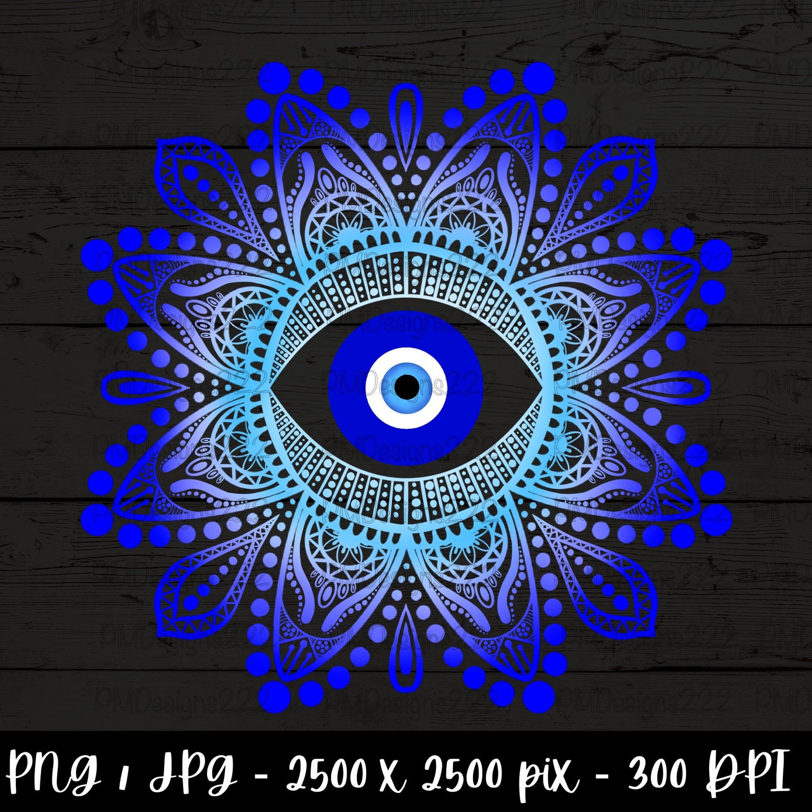 Evil Eye Mandala, Evil Eye Wall Art, Empath Protection, Mandala Art ...