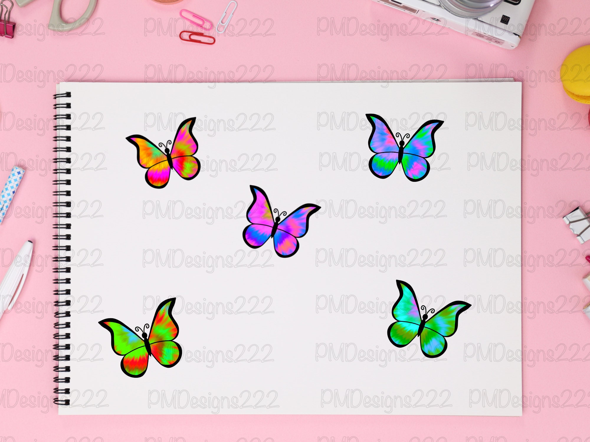 Tie Dye Png Bundle, Tie Dye Sublimation Png, Butterfly Png Bundle ...