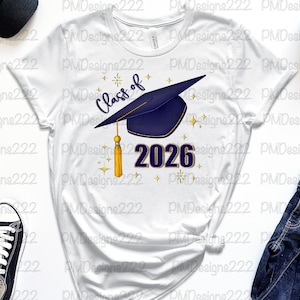 Class of 2026 png, senior 2026 png, graduation 2026 sublimation graphics, graduation png, graduation clipart, navy blue graduation cap png image 3
