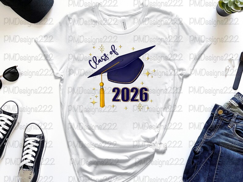 Class of 2026 png, senior 2026 png, graduation 2026 sublimation graphics, graduation png, graduation clipart, navy blue graduation cap png image 3