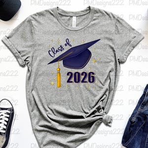 Class of 2026 png, senior 2026 png, graduation 2026 sublimation graphics, graduation png, graduation clipart, navy blue graduation cap png image 2