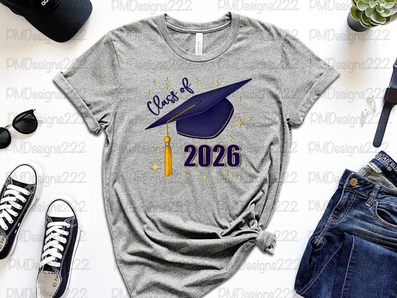 Class of 2026 png, senior 2026 png, graduation 2026 sublimation graphics, graduation png, graduation clipart, navy blue graduation cap png image 2