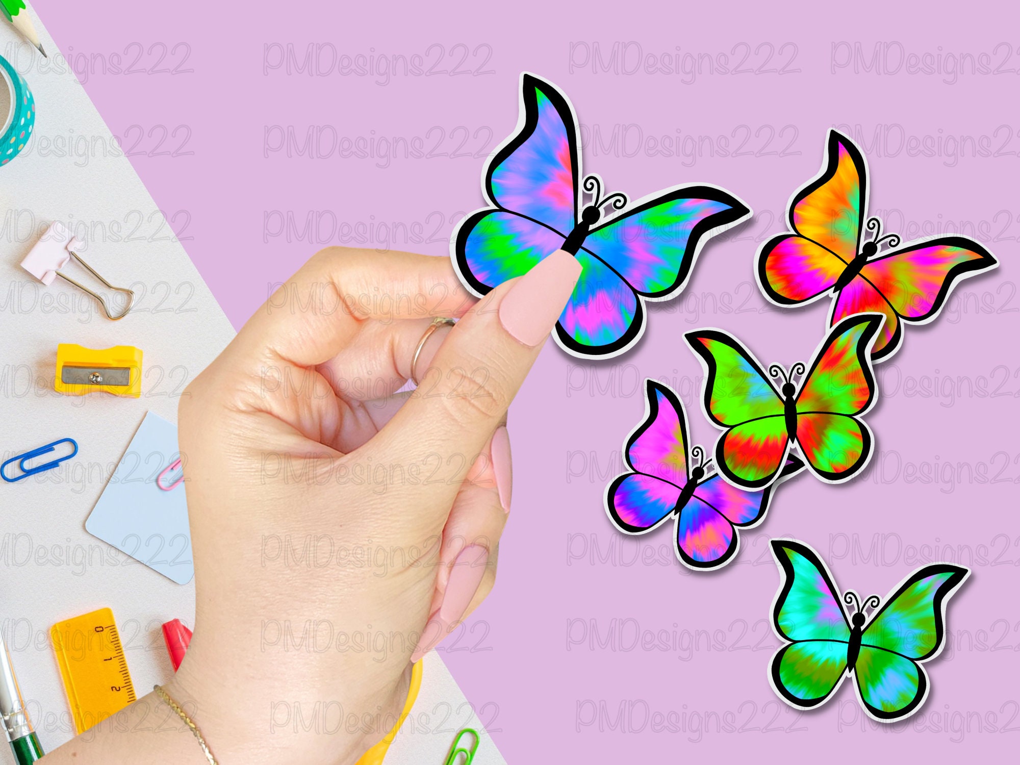 Tie Dye Png Bundle, Tie Dye Sublimation Png, Butterfly Png Bundle ...