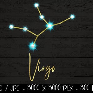 Virgo png, Virgo constellation png, astrology sublimation, Virgo printable, zodiac sublimation, Virgo sublimation, celestial png, Virgo art