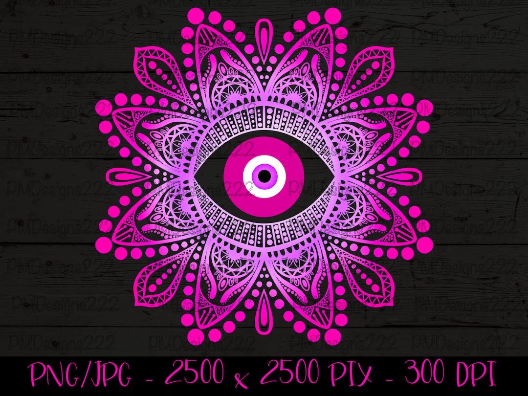 Pink Evil Eye Mandala, Evil Eye Wall Art, Empath Protection, Mandala