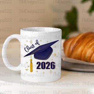 Class of 2026 png, senior 2026 png, graduation 2026 sublimation graphics, graduation png, graduation clipart, navy blue graduation cap png image 7