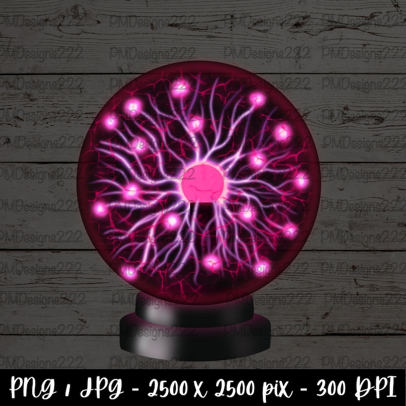 Glowing Plasma ball png, plasma ball clip art, magic plasma ball sublimation graphic, plasma ball printable digital download, image 1