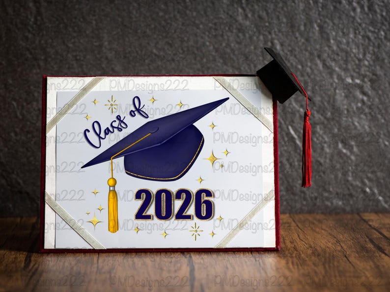 Class of 2026 png, senior 2026 png, graduation 2026 sublimation graphics, graduation png, graduation clipart, navy blue graduation cap png image 4