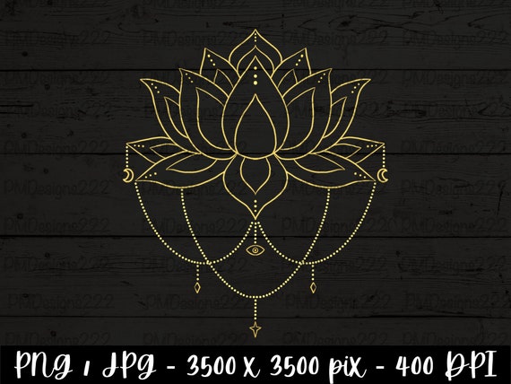 Gold Lotus flower png, minimalist lotus png, lotus png, lotus flower art, lotus flower png, lotus clipart, minimal lotus, printable download