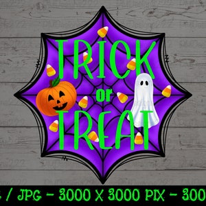 Trick or Treat png for Halloween treat bag, Halloween sublimation for crafts, cute Halloween png, trick or treat png, Halloween clipart