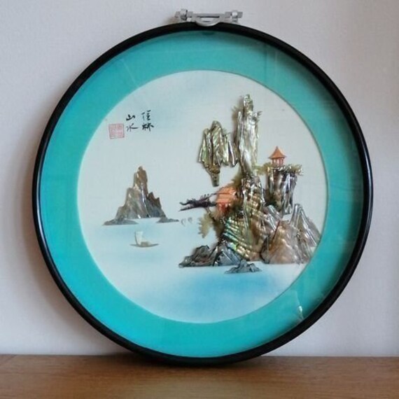 Vintage Chinese Wall Art 3D Picture Framed and Glazed Etsy