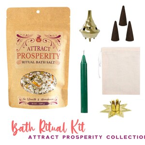 Attract Prosperity Bath Ritual Kit | Money Drawing Magick | Manifesting Money Bath Salts