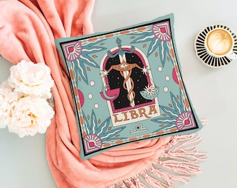 Libra Zodiac Throw Pillow | Libra Gift | Astrology Pillow | Libra Zodiac Sign Decor