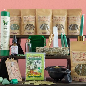 Attract Prosperity Ritual Kit | Witchcraft Supplies for Money Drawing | Candle Magick | Herbal Magick | Crystal Magick image 2