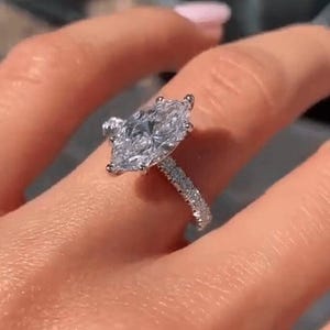 Marquise Cut Moissanite Engagement Ring 14K Gold Marquise Moissanite Ring Diamond Marquise Ring Promise Ring Moissanite Bridal Jewelry