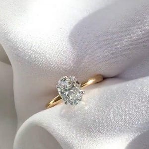 2ct Oval Moissanite Engagement Ring, Oval Solitaire Moissanite Ring, 14k Solid Gold Ring, Anniversary Gift Ring, Bridal Ring, Daily Ring