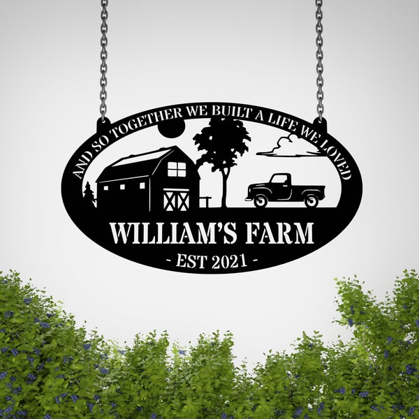 Personalized Farm Name Date Address Metal Sign , Custom Outdoor Farmhouse, Entry Road, Front Gate, Wall Decor Gift, Custom Garden Decor