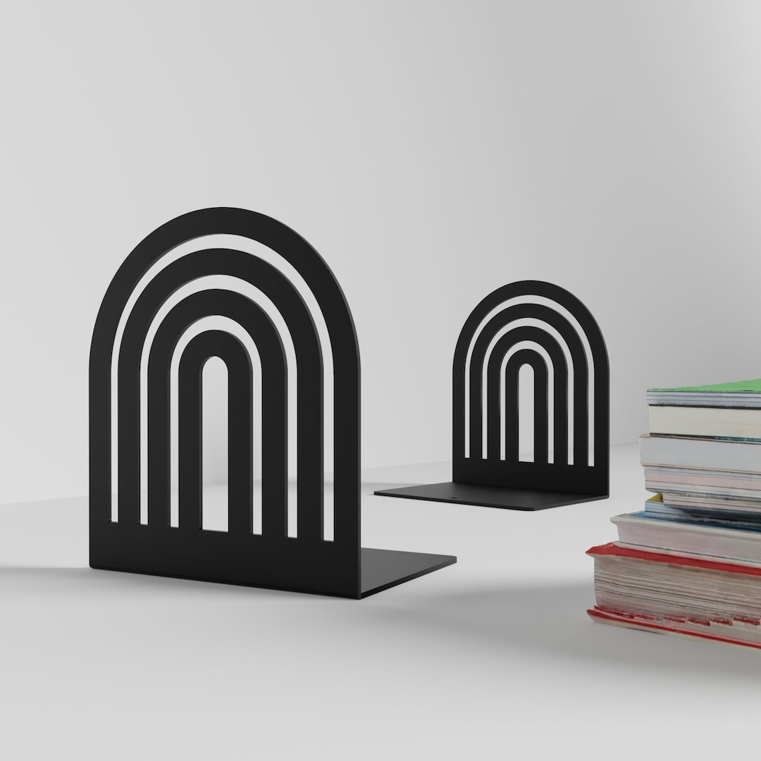 Rainbow Design Bookends Set, Modern Bookends, Powder Coated High ...